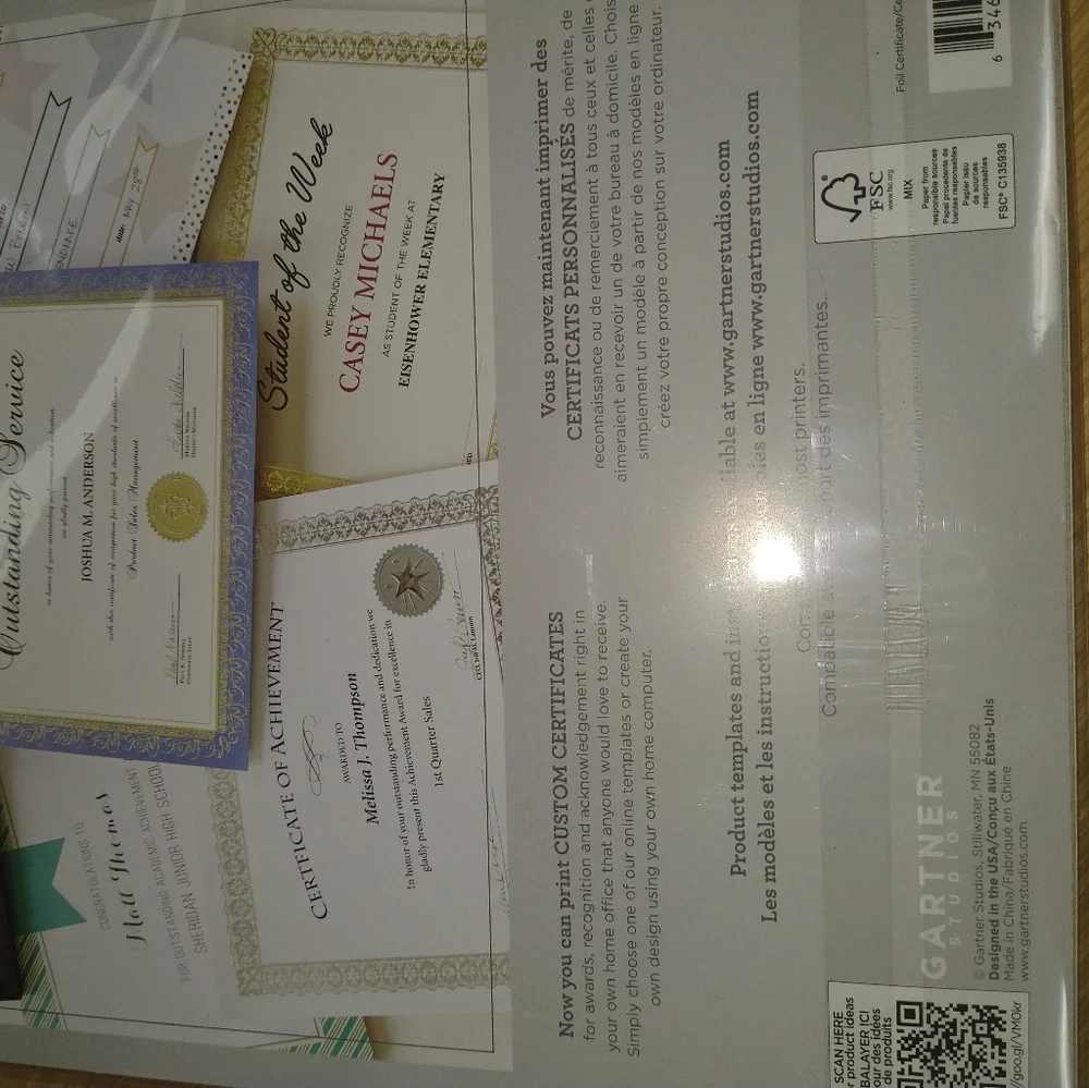 Gartner Studios 36004-S Gold Foil Certificate, 15 Pack - Picture 4 of 10